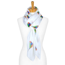 Load image into Gallery viewer, Gouldian Finch Bird Scarf | White - Australiana Gifts Co
