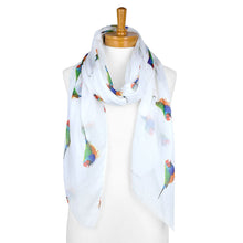 Load image into Gallery viewer, Gouldian Finch Bird Scarf | White - Australiana Gifts Co
