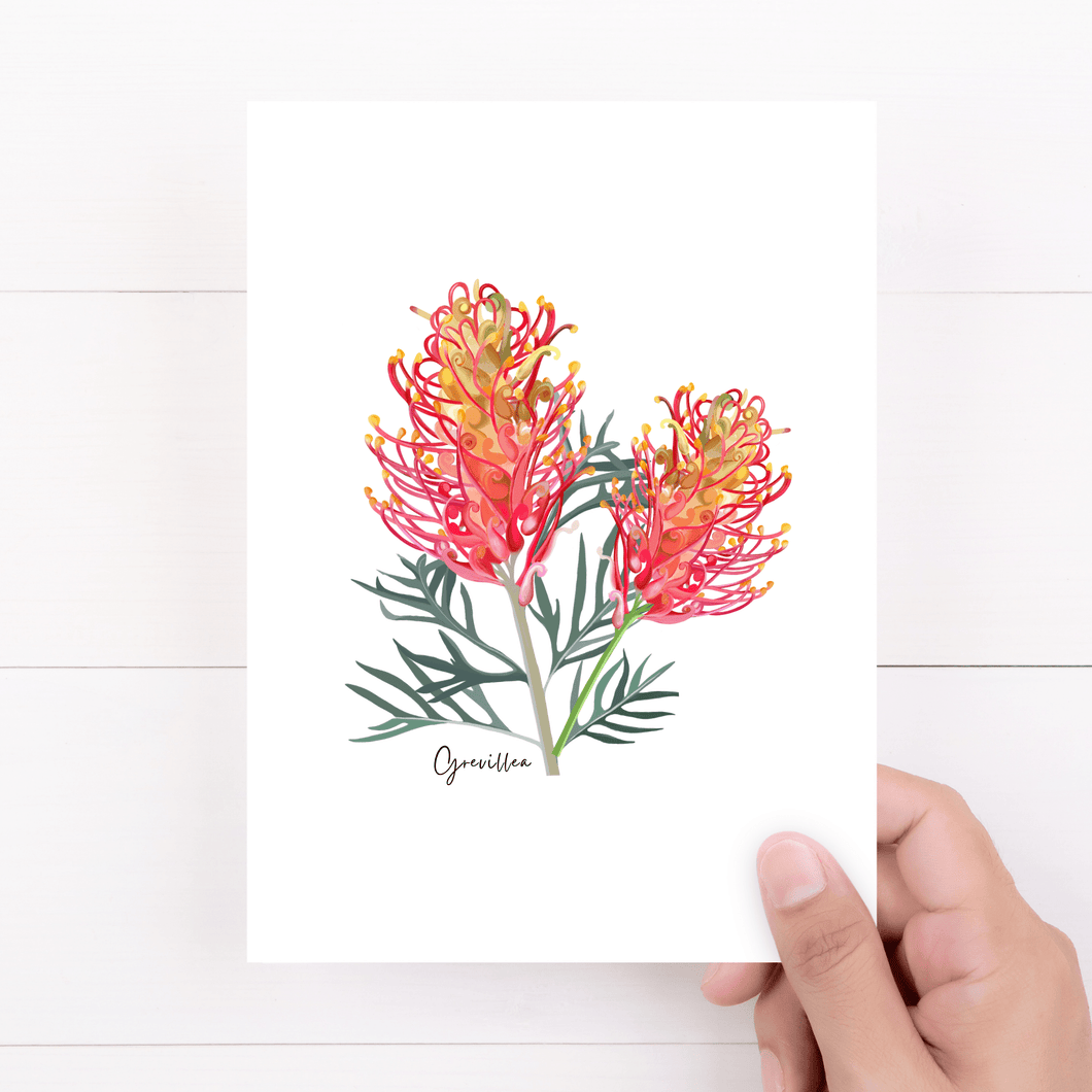 Grevillea Flower Card - Australiana Gifts Co