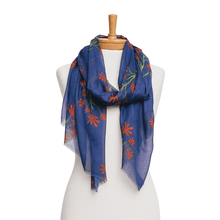 Load image into Gallery viewer, Kangaroo Paws Scarf | Navy - Australiana Gifts Co

