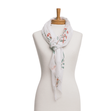 Load image into Gallery viewer, Red Flowering Gum Scarf | White - Australiana Gifts Co
