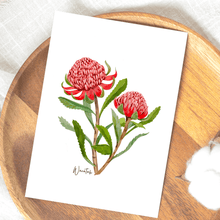 Load image into Gallery viewer, Waratah Flower Card - Australiana Gifts Co
