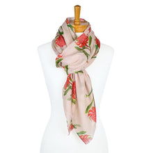 Load image into Gallery viewer, Waratah Flower Scarf | Beige - Australiana Gifts Co

