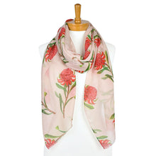 Load image into Gallery viewer, Waratah Flower Scarf | Beige - Australiana Gifts Co
